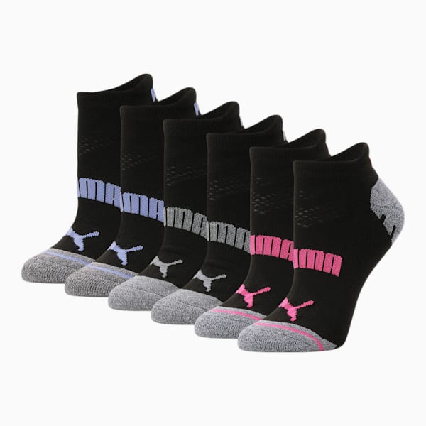 Half-Terry Low-Cut Women's Socks [3 Pairs], BLACK / PINK, extralarge